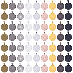Supports de Pendentif Ronds en Alliage pour la Fabrication de Bijoux DIY Cadres Vintage pour Cabochons Breloques Composants