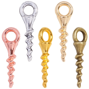Crochets à vis à œillet DIY en cinq finitions métalliques or argent et bronze pour bijoux