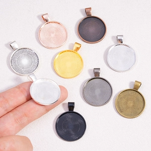 Supports de pendentif ronds en alliage 25mm en 8 couleurs pour création de bijoux DIY