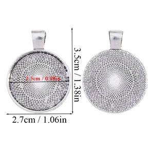 Base de pendentif ronde en alliage argenté pour bijoux DIY avec plateau de 25 mm