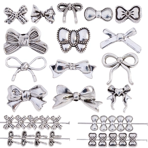 Vintage Legering Strik Hangers Kralen Voor DIY Sieraden Maken Retro Zilveren Strik Tussenkralen Voor Armband Ketting Telefoonketting Accessoires