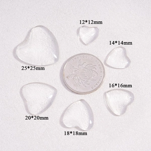 Cabujones de cristal transparente en forma de corazón para creación de joyas DIY