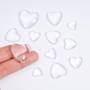 Cabujones de cristal transparente en forma de corazón para creación de joyas DIY