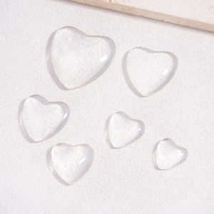 Cabujones de cristal transparente en forma de corazón en varios tamaños para joyas DIY