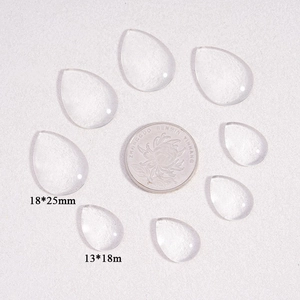 Clear teardrop glass cabochons in 18x25mm and 13x18mm sizes for DIY jewelry making