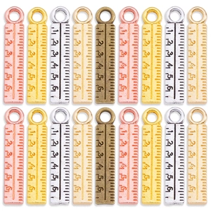 Alloy Mini Ruler Charms Scale Design Stationery Style Pendants For DIY Jewelry Making Necklace Bracelet Antique Gold Silver Charms