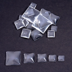 Cabochon Carré en Verre Transparent Dos Plat Pierre de Temps Bombée Composants pour Accessoires de Bijouterie Artisanat DIY