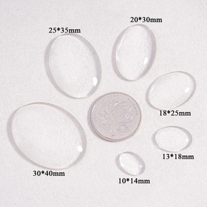 Oval transparent glass cabochons for DIY jewelry making in six various sizes