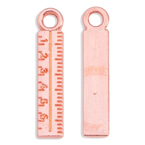 Macro view of alloy ruler pendants in rose gold finish for DIY jewelry crafting