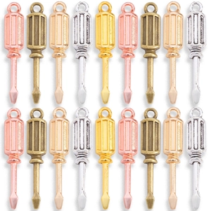 Mini Alloy Screwdriver Pendant DIY Jewelry Accessory Screwdriver Shape Craft Charms For Keychain Necklace Making Industrial Style Pendant