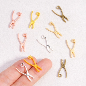 Ciondoli mini pinze in lega oro argento bronzo per gioielli fai da te e collane artigianali