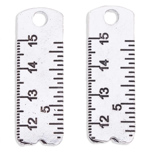 Pendentifs règle en alliage argenté avec gravures d'échelle pour colliers et bracelets DIY