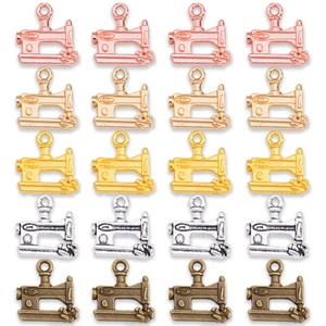 Retro Alloy Sewing Machine Charms DIY Jewelry Making Accessories Antique Silver Gold Bronze Metal Pendants For Bracelets