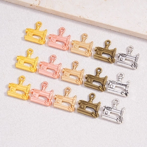 Sewing machine alloy pendants in five metallic colors for DIY jewelry and necklaces