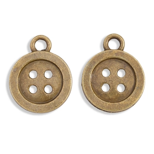 Macro detail van bronzen knophangers voor DIY sieraden maken en ketting knutselprojecten