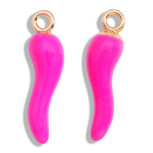 Detailed view of vibrant pink chili pendants for DIY earrings and necklace charms
