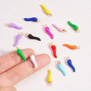 Colorful chili pepper charms in alloy with enamel finish for DIY jewelry and accessories