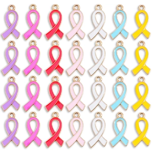 Pendaglio in Lega a Forma di Nastro di Sensibilizzazione Smaltato Ciondolo Colorato per Fai da Te Orecchini Collane Accessori