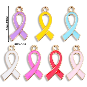 Set di 7 ciondoli a nastro colorati in lega per collane fai-da-te, 2,1 cm x 1,1 cm