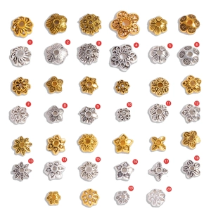 20 styles of vintage alloy spacer beads and flower caps for DIY jewelry and bracelet making
