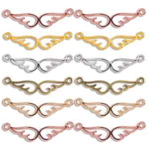 Vintage Alloy Angel Wing Hollow Connector Charms Double Hole DIY Jewelry Making Supplies For Necklace Bracelet Accessory
