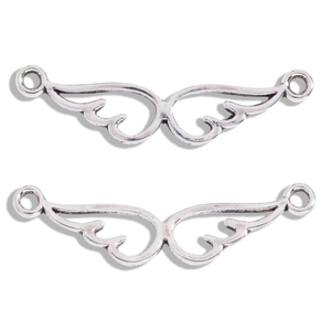 Antique silver alloy angel wing connectors for DIY jewelry making and necklaces