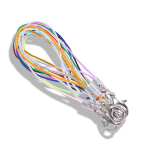 Cordones de nailon coloridos con cierres de langosta plateados para colgantes y llaveros