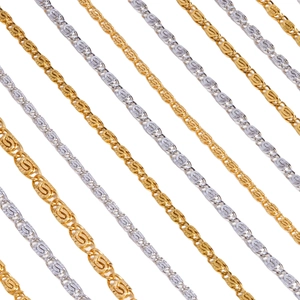 Chaîne DIY en acier inoxydable 304 doré et argenté avec design élégant à maillons en S