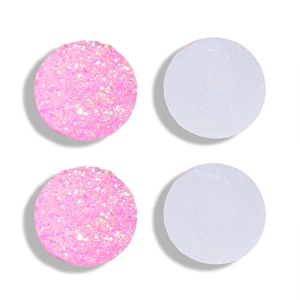 Cabochons en résine druzy rose 12mm à dos plat pour la création de bijoux DIY