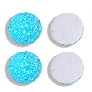 Vue détaillée de cabochons en résine druzy bleue 12mm avec dos plat pour création de bijoux