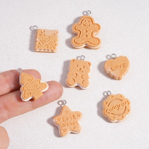 DIY resin cookie pendants set with heart and star shapes for necklaces and keychains