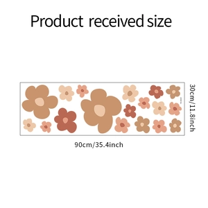 Detailed sheet showing 30x90cm dimensions for 22 Morandi flower wall sticker decals