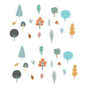 Self-adhesive cartoon tree wall stickers for home living room and bedroom decoration