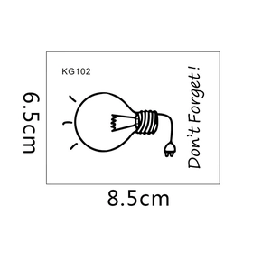 Sticker mural ampoule créative KG102 avec texte Don't Forget 6.5x8.5cm détail