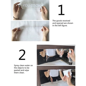Adesivo per specchio 'YOU LOOK GOOD' con kit di installazione per decorazioni casa