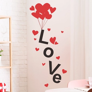Creative hot air balloon heart LOVE wall sticker for home bedroom living room decor