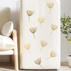 Stickers muraux feuilles de ginkgo dorées pour décoration de salon moderne et chic