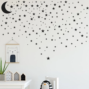 Wandsticker-Set mit Sternen und Mond aus Vinyl für Schlafzimmer und Kinderzimmer Deko