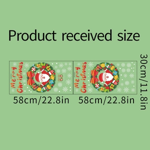 Detail showing dimensions of 58x30cm Christmas Santa Claus wall and window stickers