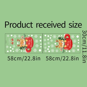 Detailed size specification for Christmas reindeer wall decals measuring 58cm by 30cm