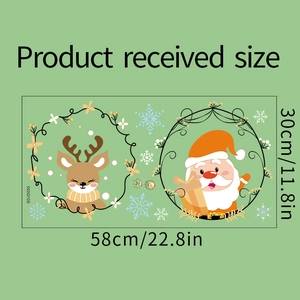 Detail of Christmas wall stickers showing Santa and Reindeer designs with dimensions