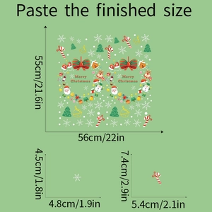 Detailed view of Christmas wall stickers set with Santa and deer, size 56x55cm