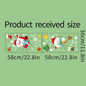 Detail of Christmas wall stickers set with Santa Claus and snowman motifs, 30x58cm size
