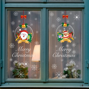 Christmas Santa Claus and Reindeer static window stickers for festive glass decoration