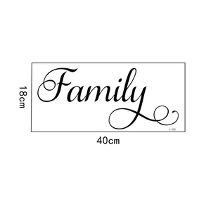 Spécifications de taille pour l'autocollant mural Family mesurant 40 cm sur 18 cm