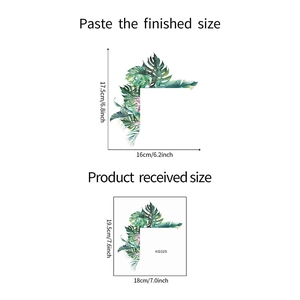 Tableau des tailles pour stickers muraux KG325 avec dimensions du décor et du support
