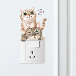 Stickers muraux chat mignon pour la décoration de la maison sur interrupteur
