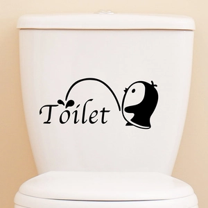 Kreativer Pinguin-Wandaufkleber aus Vinyl für die Toilette und Bad-Dekoration
