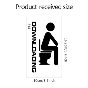 Detailed dimensions of the creative cartoon toilet sticker with downloading progress bar