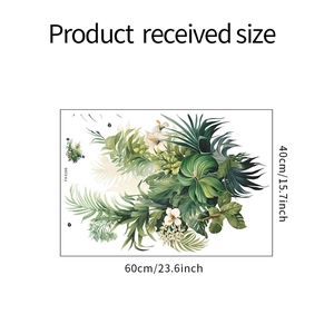 Détail de stickers muraux feuilles de monstera et palmier en format 60x40cm